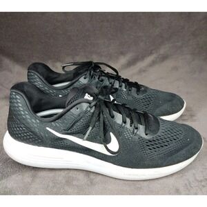 Nike Lunarglide 8 Men's Black White Athletic Running Shoes Size 14 AA8676-001